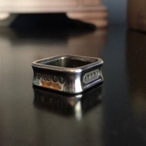 Tiffany & Co. Square shaped sterling silver ring